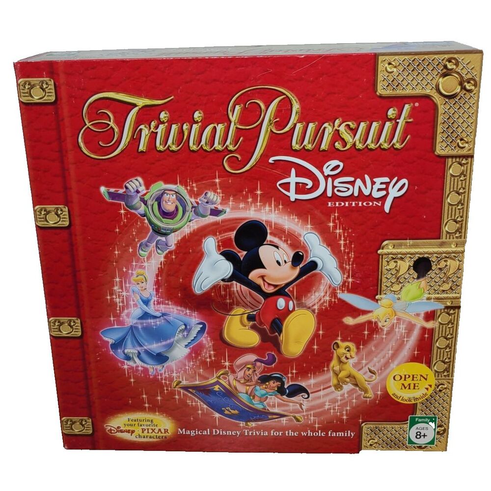 Trivial Pursuit Disney Pixar 2005 Edition Red Box Trivia Game Near Complete